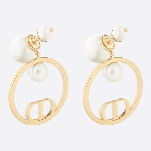 18K Dior Circle Pearls Earrings