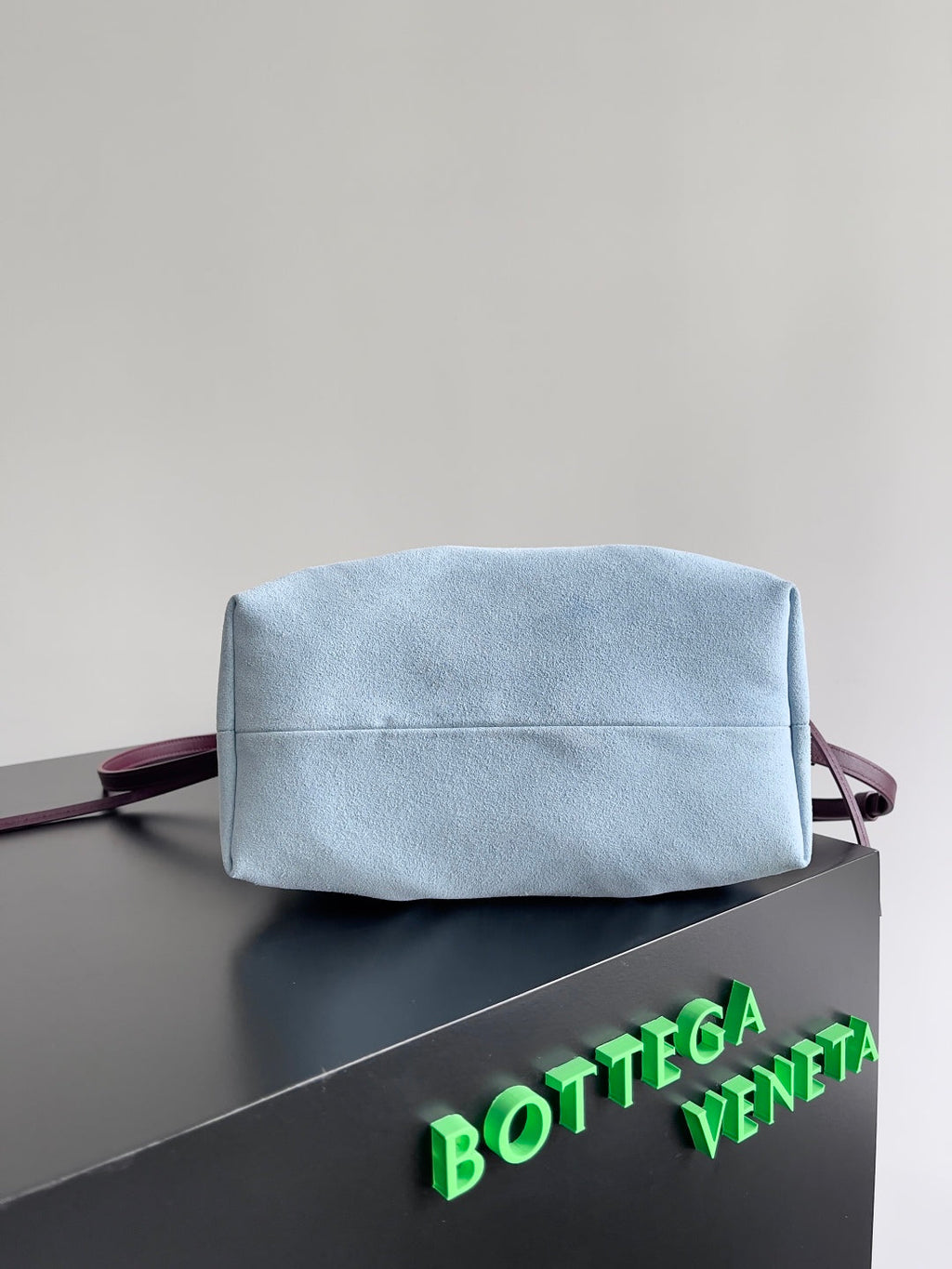 SMALL PINACOTECA REVERSIBLE TOTE BAG 24 IN MADDER BROWN LAMBSKIN AND LIGHT BLUE SUEDE